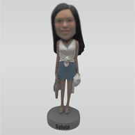 Custom fashion girl bobblehead