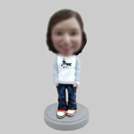 Custom casual girl bobbleheads