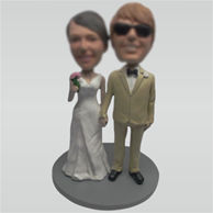 Custom Happiness wedding bobble heads