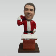 Custom Santa Claus and chimney bobbleheads