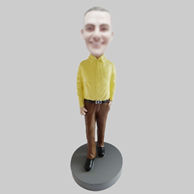 Custom yellow shirt male bobbleheads