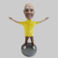 Custom yellow shirt male bobble heads