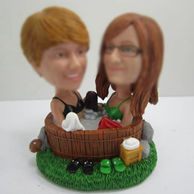 Personalized custom best friends Hot springs bobbleheads