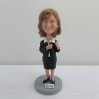 Personalized custom Female Reporter bobbleheads