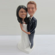 Personalized custom wedding cake bobble heads