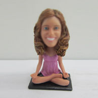 Personalized custom Female Meditation bobbleheads