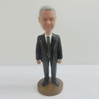 Personalized custom black suit bobbleheads