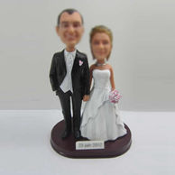 Personalized custom wedding cake bobble heads