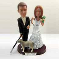 Personalized custom wedding cake bobblehead dolls