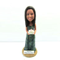 Personalized custom happy birthday cake bobbleheads