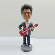 Personalized custom man with guitar bobbleheads