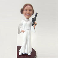 Personalized custom female with gun bobbleheads