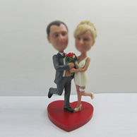 Personalized custom wedding cake bobbleheads