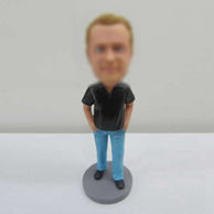 Personalized custom blue jeans bobbleheads