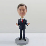 Personalized custom Navy blue suit bobbleheads