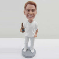 Personalized custom Dad with bear bobbleheads