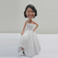 Personalized custom Football Bride bobbleheads