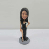 Personalized custom black dress bobbleheads