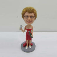 Personalized custom red dress bobbleheads