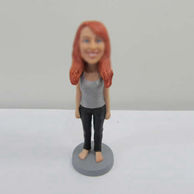 Personalized custom Barefoot girl bobbleheads