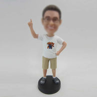 Personalized custom white shirt bobble heads