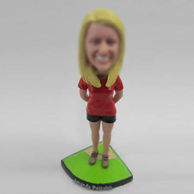 Personalized custom female Baseball bobbleheads