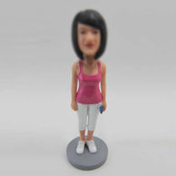 Personalized custom Morning exercise girl bobbleheads