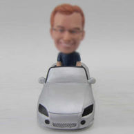 Personalized custom man in car bobbleheads