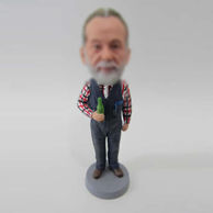 Personalized custom Grandpa and beer bobbleheads