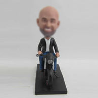 Personalized custom black moto bobbleheads