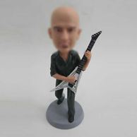 Personalized custom man with bass bobbleheads