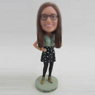 Personalized custom Wave point Skirt bobbleheads