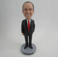 Personalized custom man in suit bobble heads