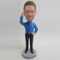 Personalized custom man in office bobble heads