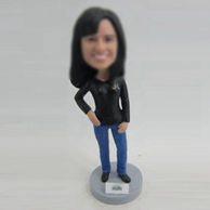 Personalized custom female in office bobbleheads