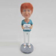 Personalized custom white high-heeled bobbleheads