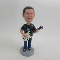 Personalized custom man with guitar bobble heads