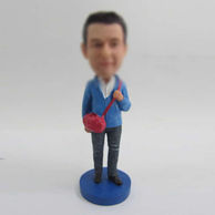 Personalized custom male with bag bobbleheads