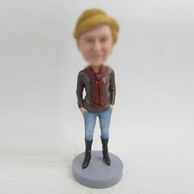 Personalized custom brown Boots bobbleheads