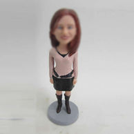 Personalized custom casual female bobble heads