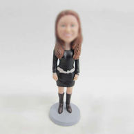 Personalized custom casual female bobble head dolls