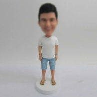 Personalized custom blue shorts bobbleheads