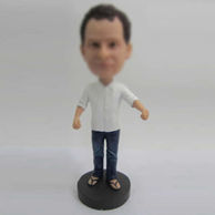 Personalized custom white shirt bobblehead