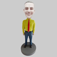 Custom red tie male bobbleheads