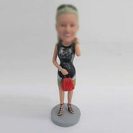 Personalized custom red bag bobbleheads