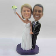 Personalized custom sweet wedding cake bobble heads