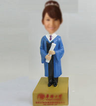 Personalized custom female Graduation bobble heads