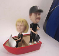 Personalized custom Couple Fishing bobbleheads