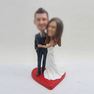 Personalized custom sweet wedding cake bobblehead doll