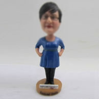 Personalized custom MOM in blue dress bobbleheads